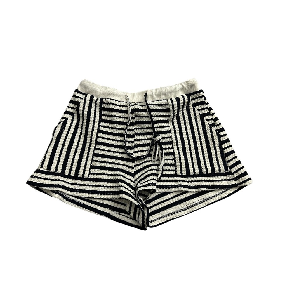 Vintage Sexy Shorts‎ Womens Small Black White Excellent Drawstring Pocket
